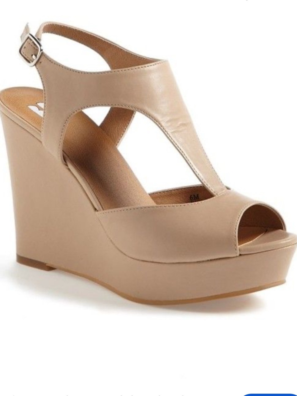 Nordstrom BP beige peep-toe platform wedge sandals size 8.5